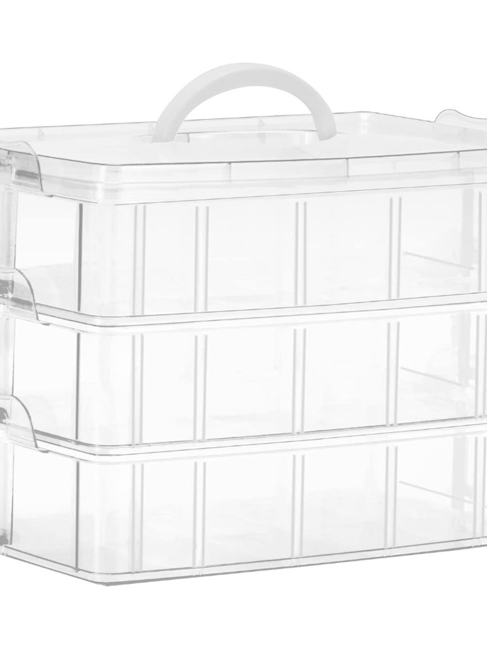 3-Tier Stackable Craft Organizers and Storage Box, Clear